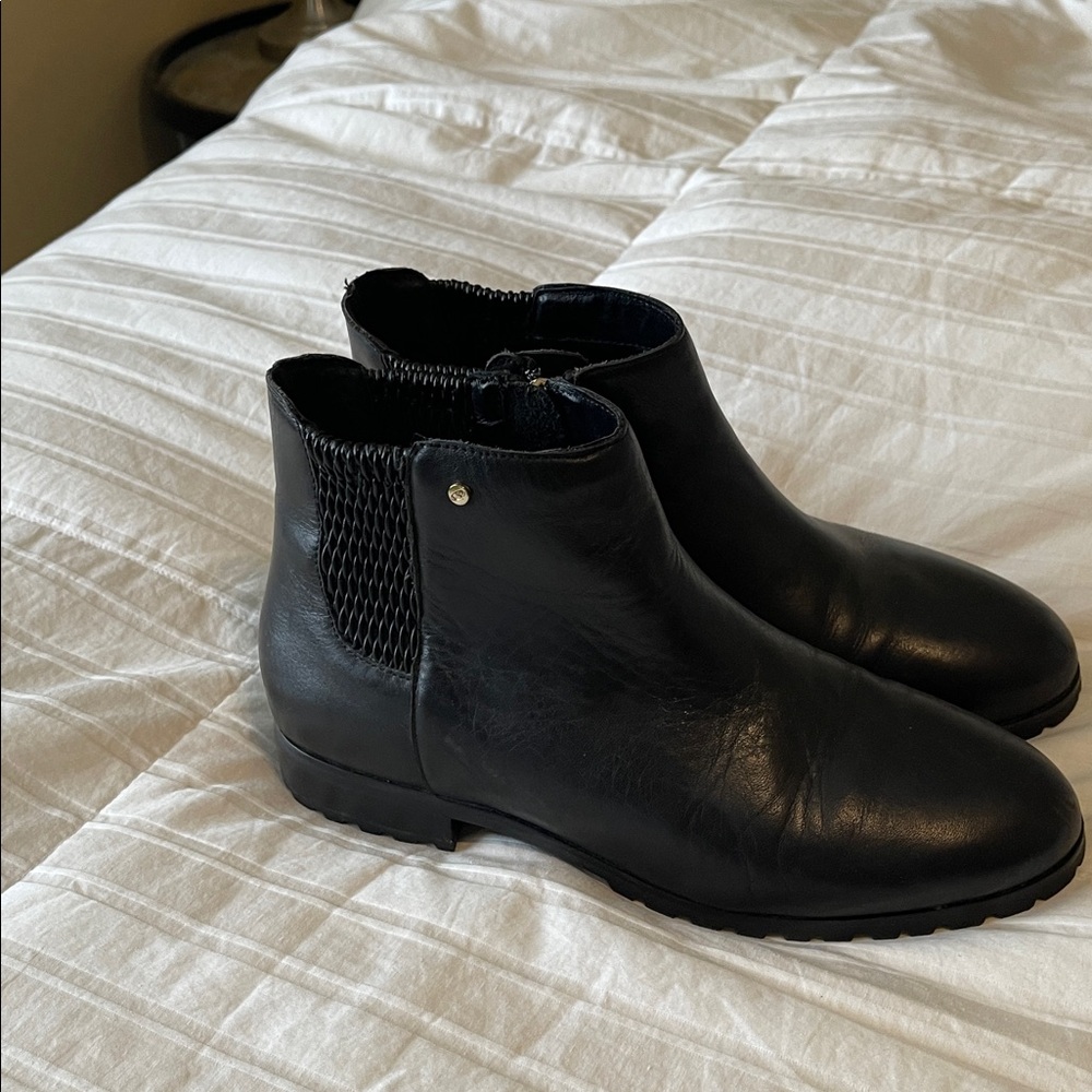 Sudini Black Leather Ankle Boots - Picture 3 of 5
